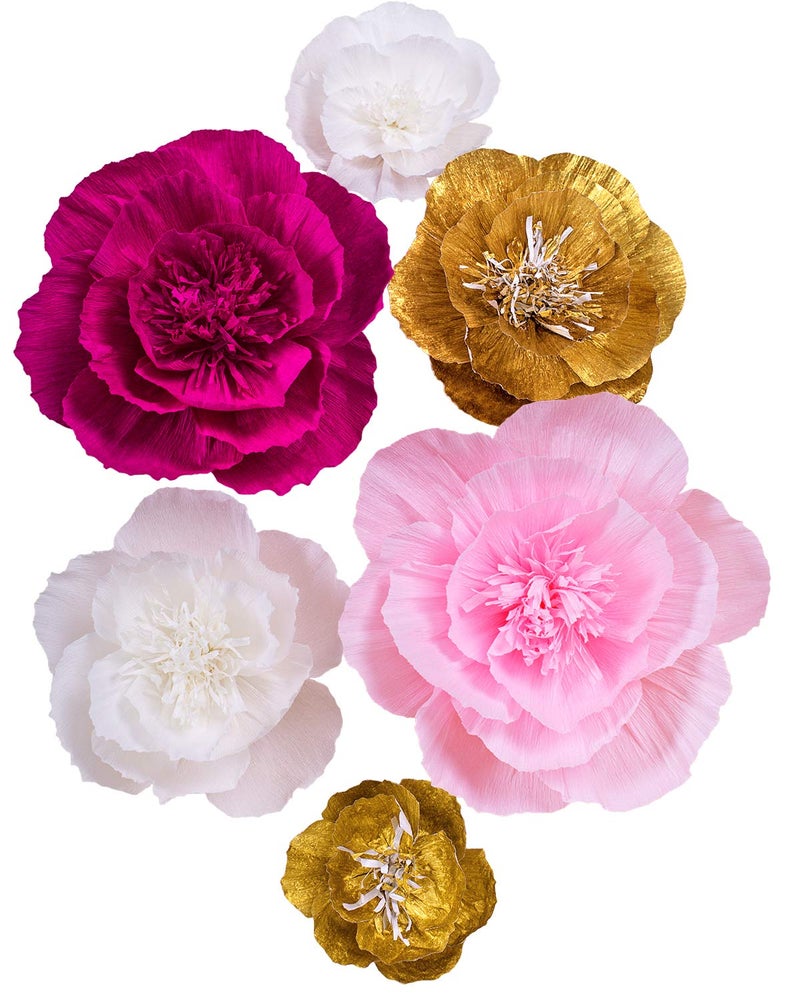 Letjolt Paper Flowers Decoration for Wall Artificial 3D Flowers Home Decor Wedding Backdrop Birthday Baby Shower Bridal Shower Nursery Wall - Image 1